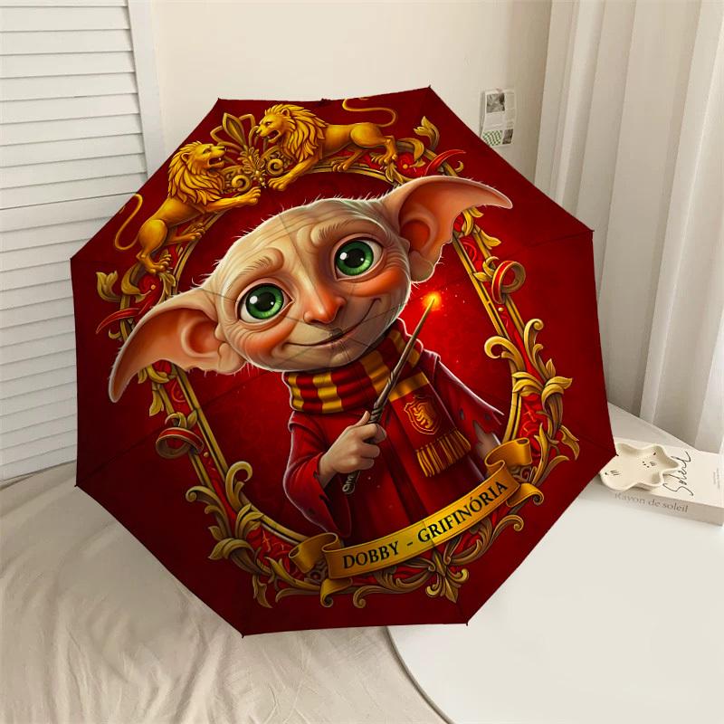 1PC Warner Dobby Gryffindor Umbrella-8-Rib Reinforced, Automatic Open, Lightweight & Durable-A59
