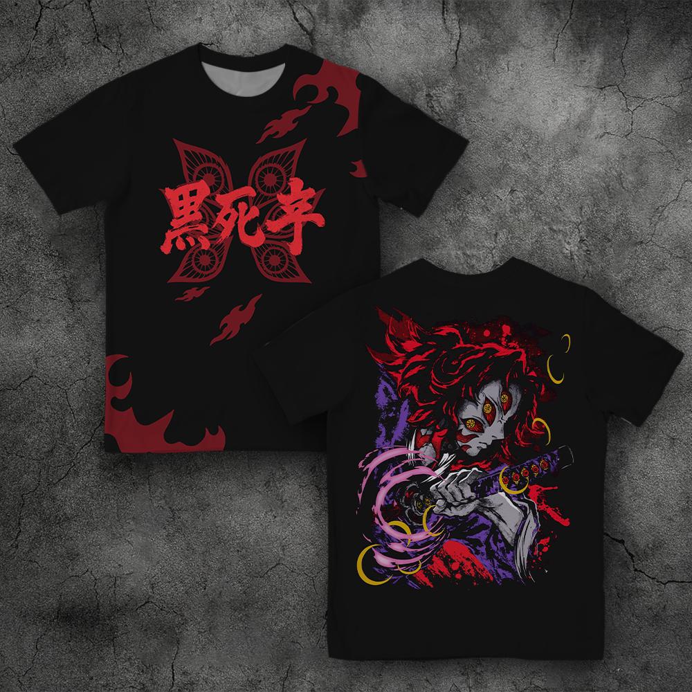 

New Hot Selling Men s T-shirt Homme Printed Pattern Short Sleeve Demon Slayer Uzui Tengen Anime Retro Unisex Round Neck Top 2XL