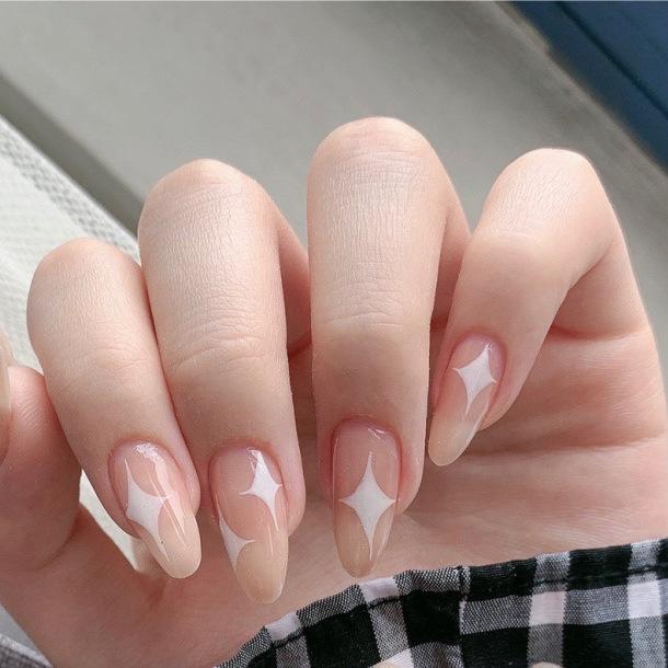 Nude Full Star Pointed Toe Waterproof Fake Nails