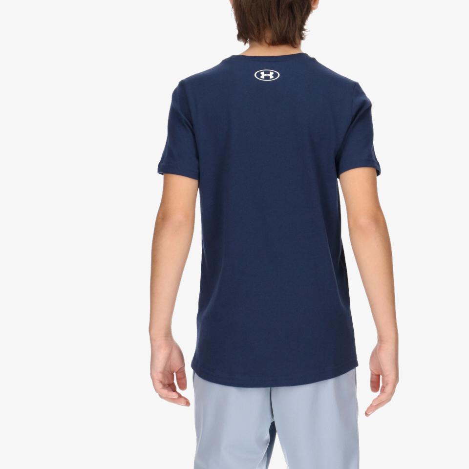 Under Armour Kids Logo Print Sports Casual Short Sleeve T-Shirt Kids Tops Blue 1363282-408