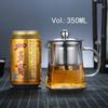 Heat-Resistant Glass Teapot, with Stainless Steel Filter Baskets, Clear Kettle, Brewing Tea Pot, Heatable Pitcher, Jug, Square