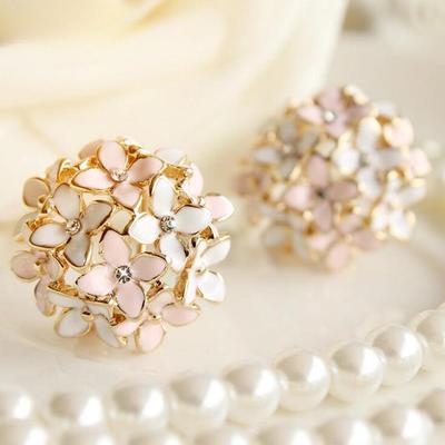 Stud Earrings for Women Female 2019 Boucle D'oreille Crystal Flower Clover Earring Jewelry Brincos