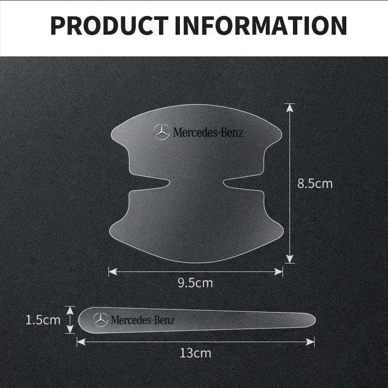 8Pcs Transparent Car Door Handle Wrist Bowl Trim Stickers For Mercedes Benz A C E Class GLE GLB GLC W205 W212 W213 X253 RY1