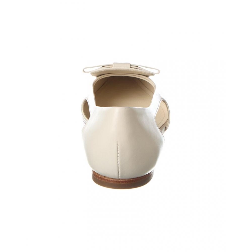 Salvatore Ferragamo Ferragamo Terea Leather Flat White