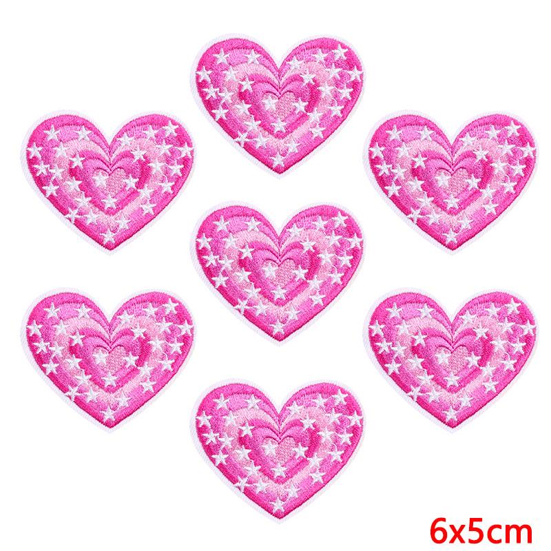 10PCS Wholesale Pink Bow Crown Lips Embroidery Patches For Clothing DIY Thermoadhesive Patches On Clothes Iron On Patch Backpack