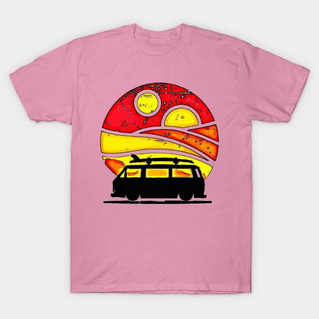 T Shirt Women Sunset Surf Bus Harajuku Print Kawaii Tshirt Summer Short Sleeve Female T-Shirt Top Tee