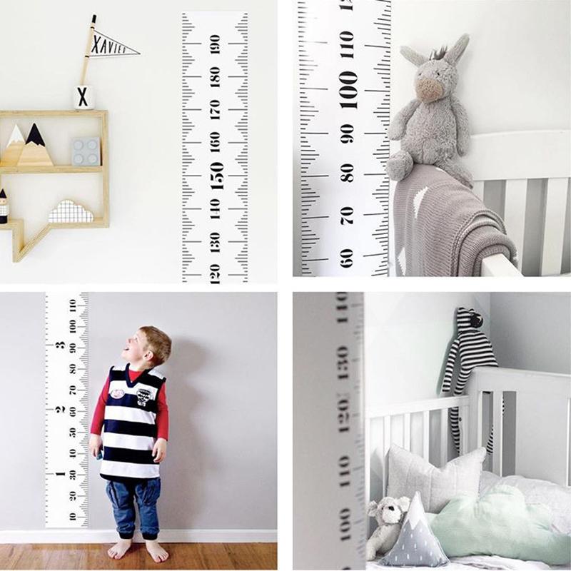 Kids Growth Measurement Ruler Wood Frame Canvas From Baby To Adult Measurement Ruler For Child's Room Living Room Decoration