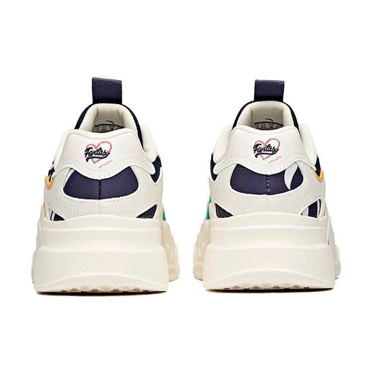 ANTA Chunky Sneakers Women's Low Top White/Black/Yellow 122038884-4