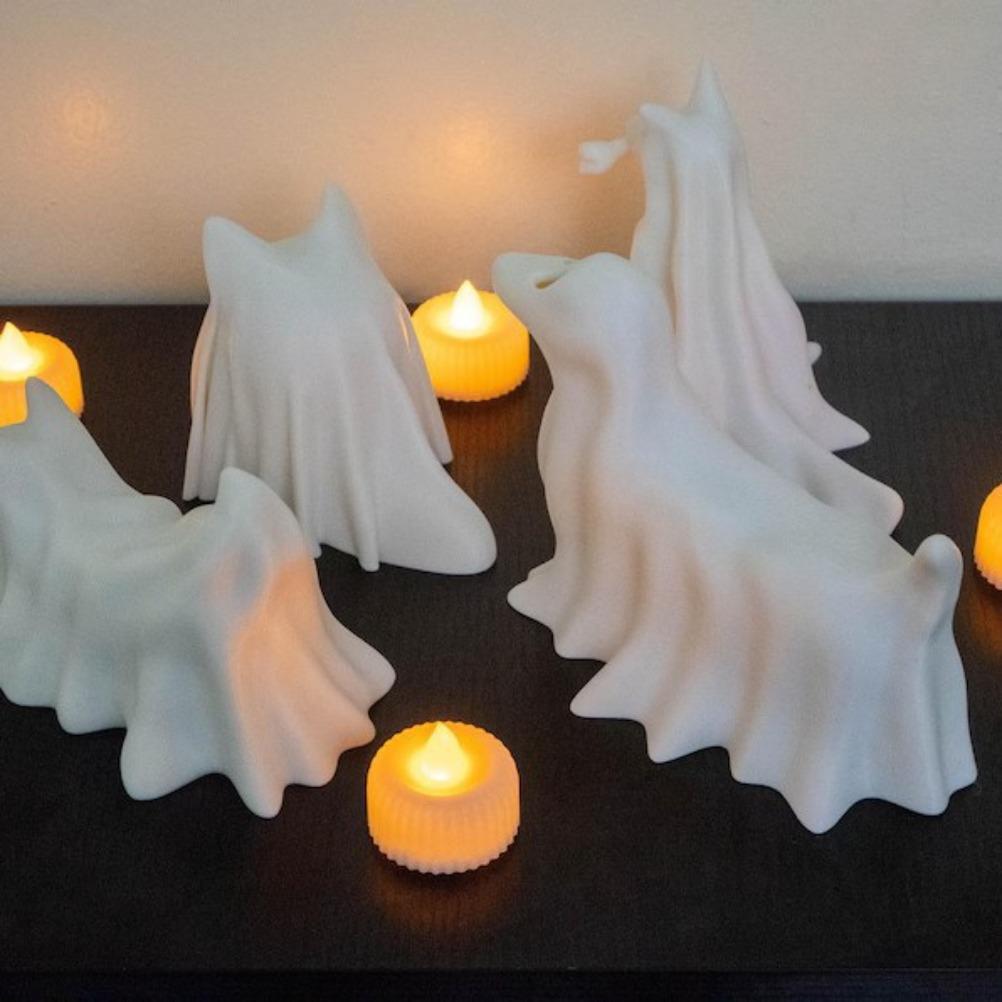 Halloween Ghost Puppy Ornament Resin Handicraft Hollow Pumpkin Home Desktop Ornament Halloween Gift