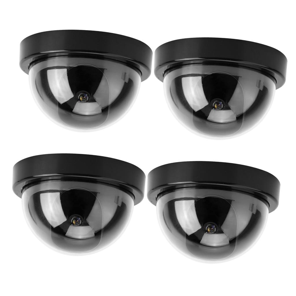 4pcs Dome Simulation Camera CCTV Dummy Fake Security Camera With Flashing Led Light