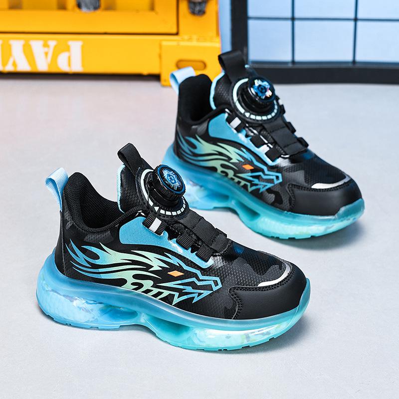 

Middle-aged and older children Boys Boys Children Spring and Autumn 2025 Students Running Shoes Shoes Mesh New Sneakers Rotary Buckle 40