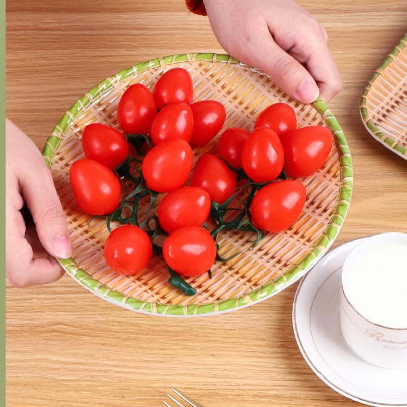 Imitation Bamboo Weaving  Pot Vegetable Plate Barbecue Plate Serving Plate Restaurant