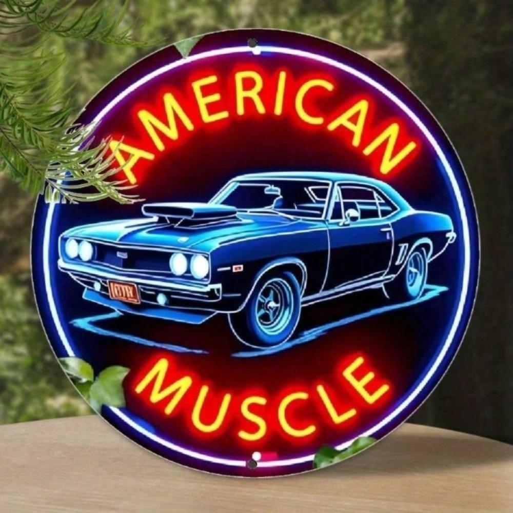 Metal Wall Art American Muscle Car Retro Garage Decor