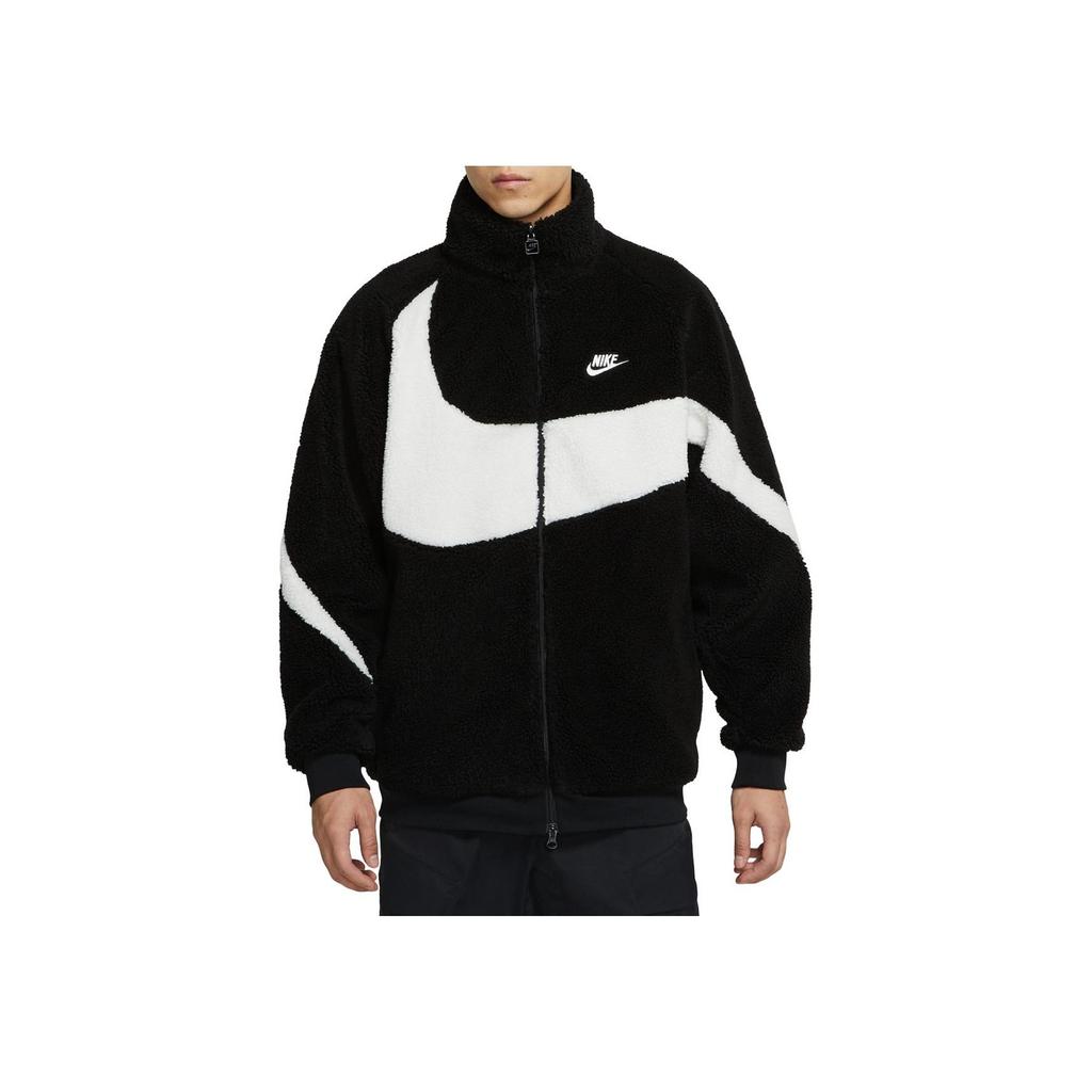 Nike Velká oboustranná bunda Boa Swoosh Černá Pánské svrchní oblečení BQ6546-011