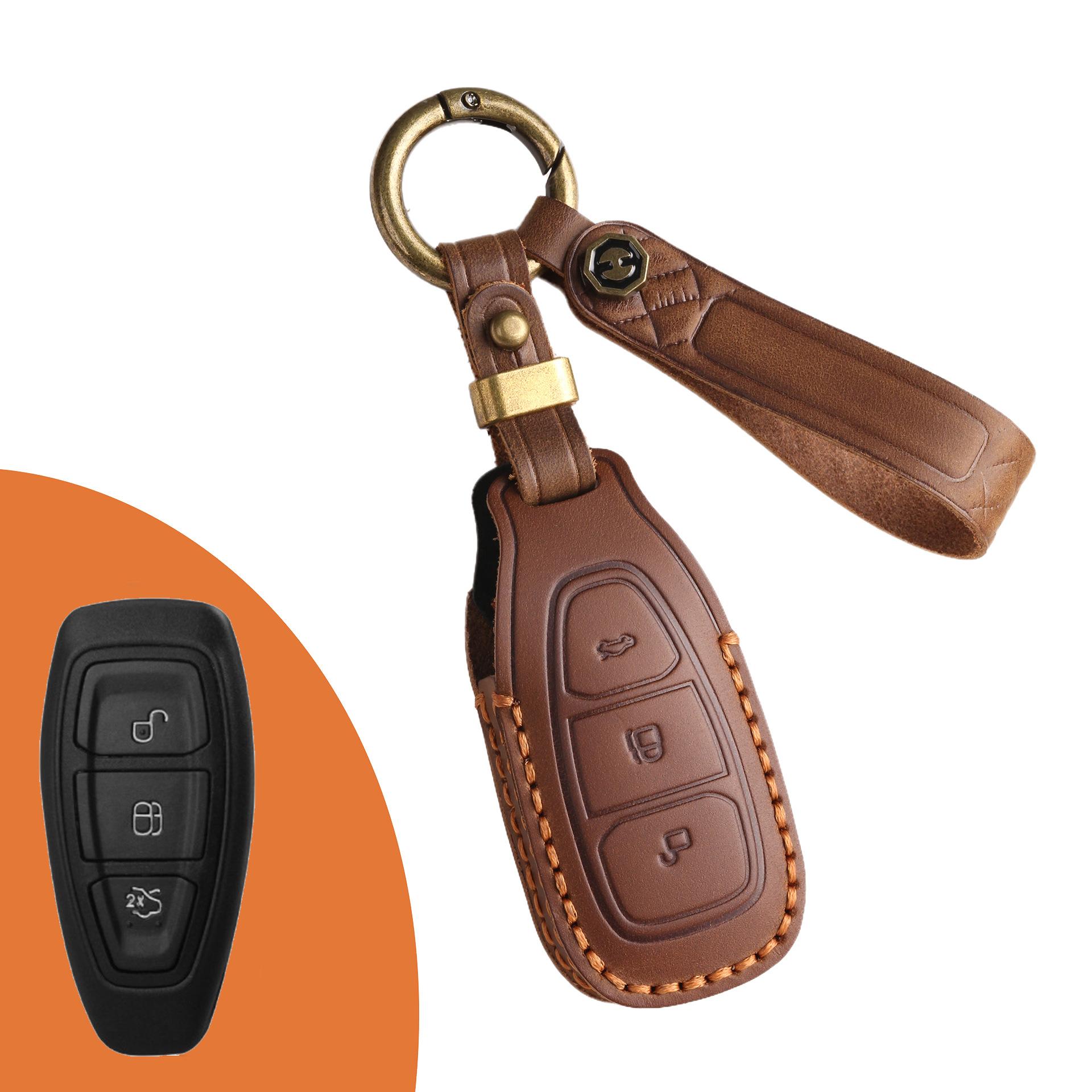 

Suitable For Yihu Key Cover Bag Ford Yibo Focus Fiesta Leather Car Key Cover коричневый