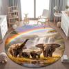 1Pc Elephant Circular Print Rug - home decoration Carpet For Living Room Bedroom Flooring Computer Chair Area Rug