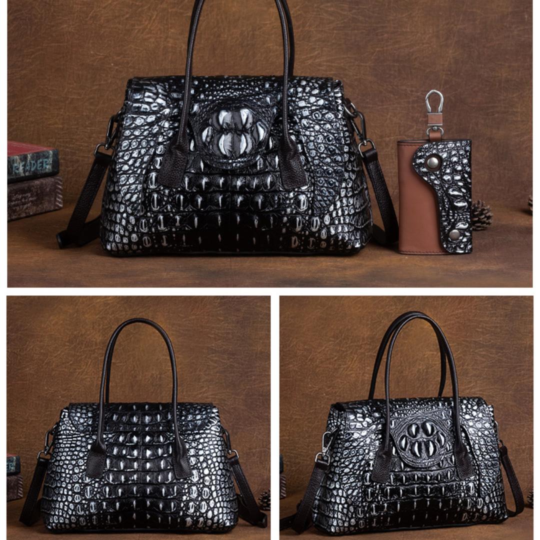 Сумка из коровьей кожи с текстурой крокодила — фото 10