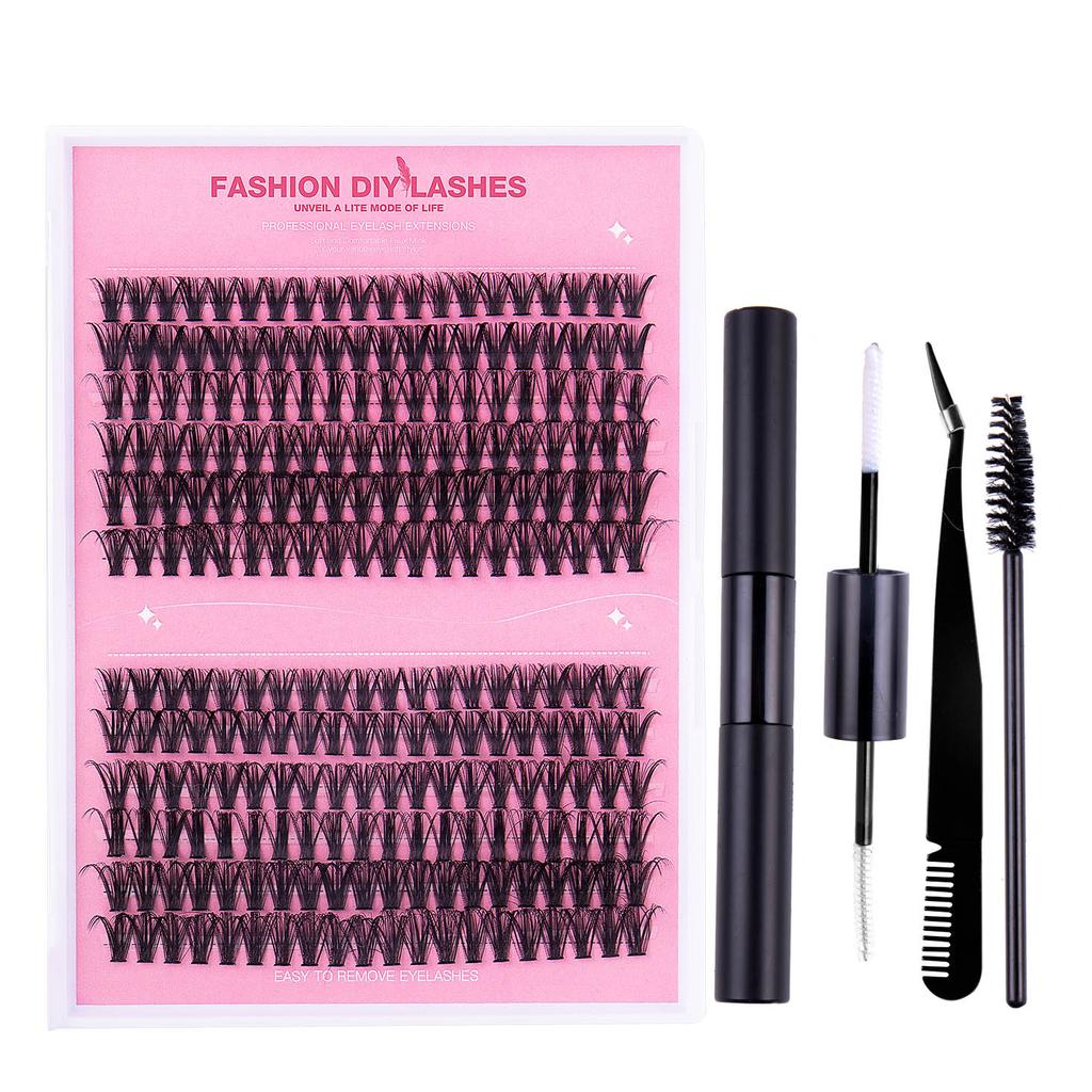 Single Cluster Diy False Eyelashes Large Capacity 30P + 40P Eyelashes Self-Married Eyelash Glue Set