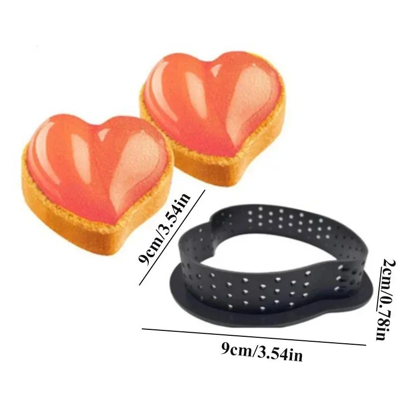 10PCS DIY Tart Ring Perforated Cake Mold Round Mousse Circle Ring French Dessert Bakeware Cutter Pastry Decorating Tools