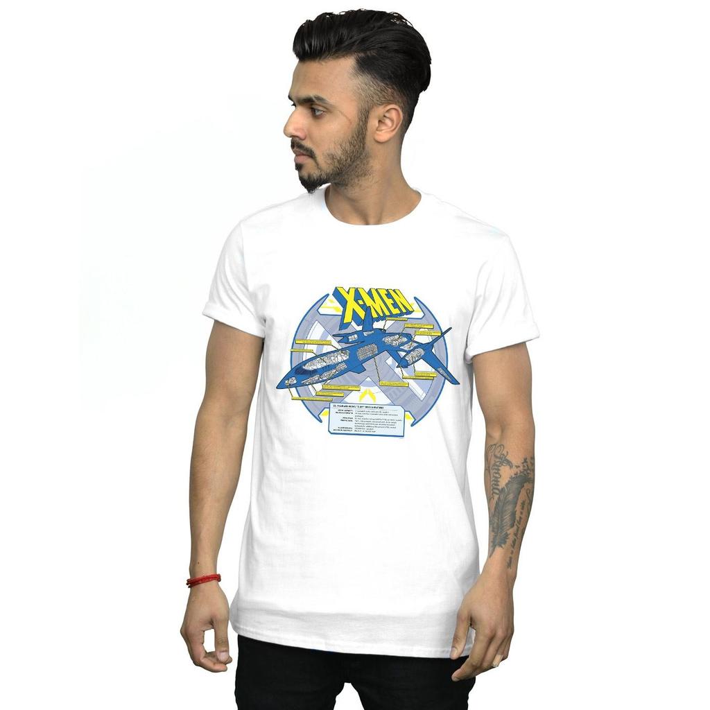 Marvel Mens X-Men X-Jet Breakdown T-Shirt