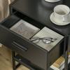 Nightstand Side Table With 1 Drawer And Storage Shelf For Bedroom Living Room Office 45x40x60 Cm Black