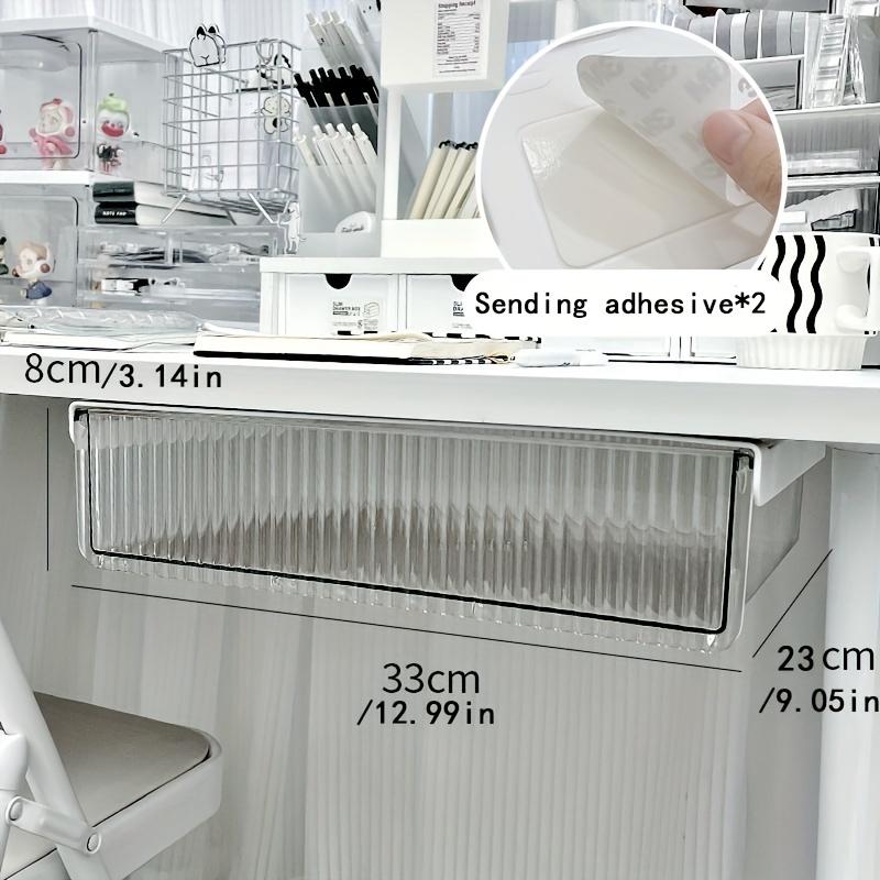 Under-Desk Drawer Organizer - Lightweight PET Storage Box for Office and Student Desks, Wall-Mounted Design
