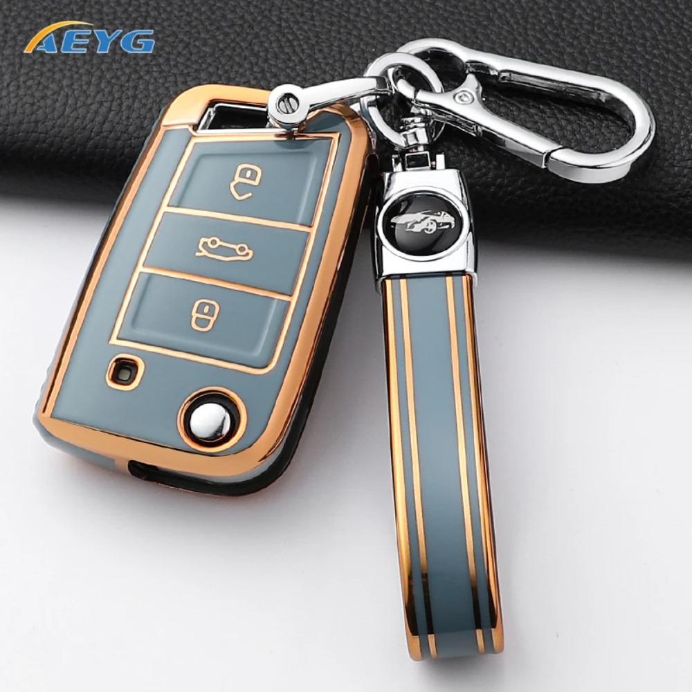 For VW Volkswagen Golf 7 MK7 Tiguan MK2 for SEAT Ateca Leon FR 2 Ibiza for Skoda Octavia Car Key Case Cover Interior Accessories