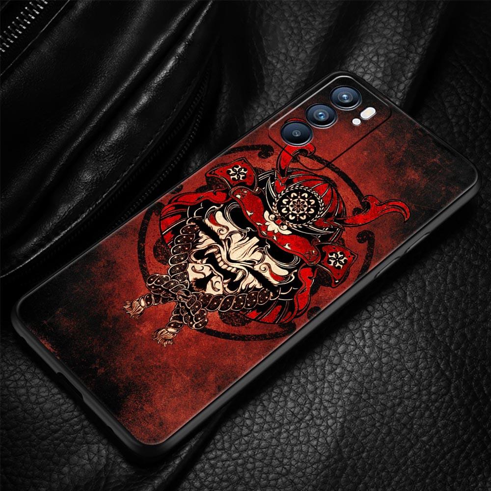 Japonské Bushido Samurajské puzdro pre Oppo Find X6 X5 A54 A53 A52 A9 2020 A15 A95 A17 A16 A76 A74 A57 Reno7 Reno6 Pro Plus 5G Kryt