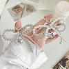 Korean Sweet Pearl Bow Heart Pendant Keychain & Charm Accessory