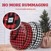 Lattice Christmas Wreath Storage Bag Foldable Xmas Tree Bag Garland Container with Dual Handle for Home Festival Storing Tools