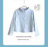 Children's 2025 Spring/Autumn Boys' Solid Round Neck Sweatshirt & Girls' Fashionable Korean-Style Shirt