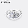 PERFANY 2CT Heart-Shaped Moissanite Women's Ring S925 Pure Silver Emerald/Radiation Cutting Laboratory Diamond Wedding Jewelry