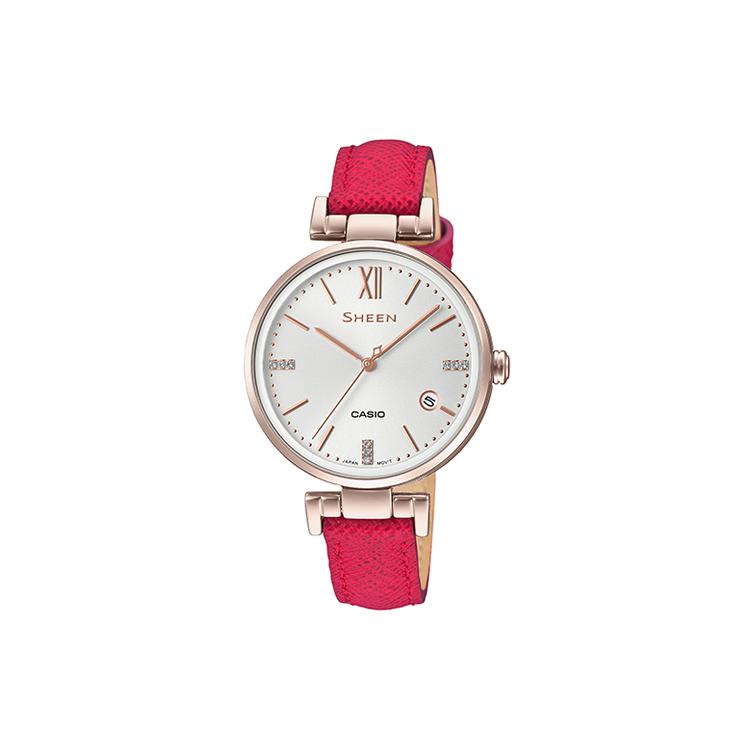 CASIO Women s SHEEN Silver Watch SHE-4053CGL-7AU Red