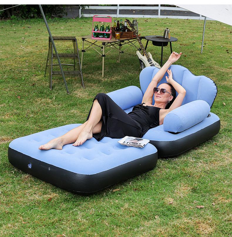 Inflatable Sofa Outdoor Adult Lazy Sofa Multifunctional Five In One Inflatable Bed Convenient Beach Sofa Foldable Lounge Chair