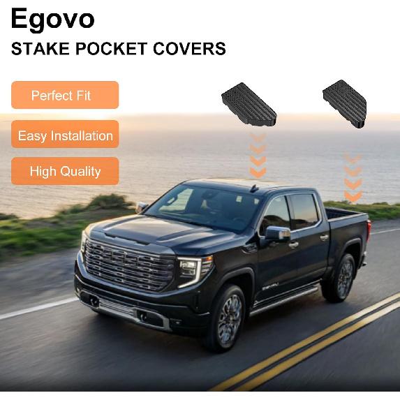 Bed Rail Stake Pocket for GMC Chevy Silverado/GMC Sierra 2500/3500HD(-2025), Chevy Silverado/GMC Sierra 1500(-2025), Truck Rear Caps Bed Rail Holes