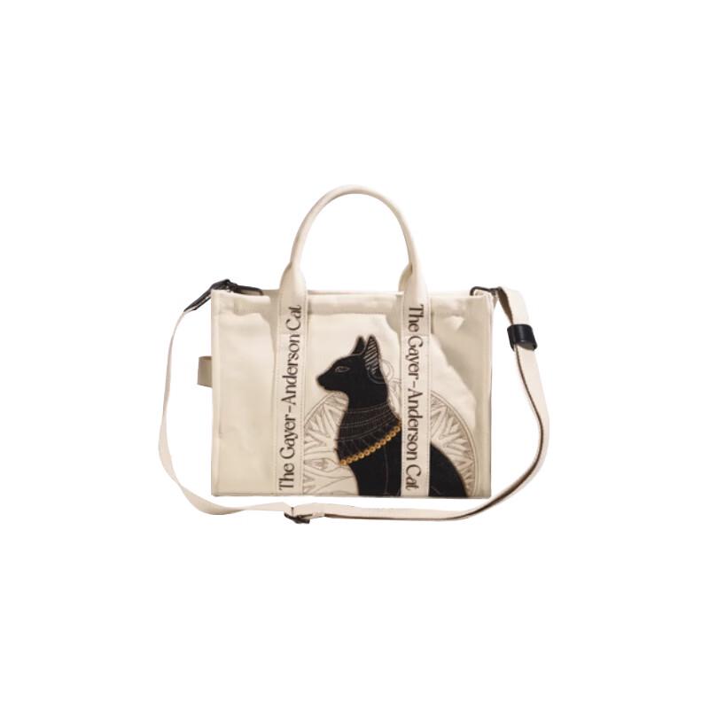 British Museum Egyptian Anderson Cat Embroidered Canvas Crossbody Bag
