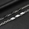 Vnox Punk Stainless Steel Twist Bracelet for Men, Silver Black Color Metal Link Chain Wristband, Hip Hop Jewelry Gift for Him