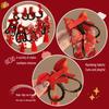 Fermacapelli Rosso a Fiocco Stile Antico - Accessorio Festivo per Hanfu da Bambina, Perfetto per le Celebrazioni di Capodanno
