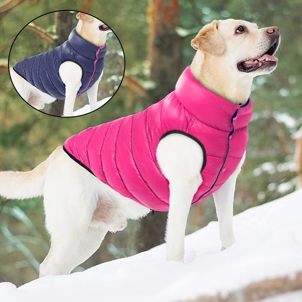 Weiche Winter Hundejacke Kleidung Wendbare Winter Hunde Weste Mantel Dicke Haustierkleidung Wasserdichtes Outfit für Kleine Mittlere Große Hunde