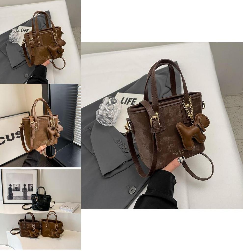 Trendy Pu Shoulder Bag For Women 2023 Autumn Winter Vintage Casual Water Bucket Bag