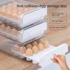 1PC Refrigerator Egg Storage Box Anti-slip Egg Organizer Drawer Transparent Large Capacity Kitchen Countertop Egg Shelf 20 Grids