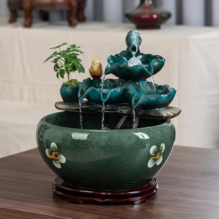 Lucky Ceramic Fish Tank Ornament: High-End Gift for Tea Room, Living Room, Office, or Reception Desk Decoration.