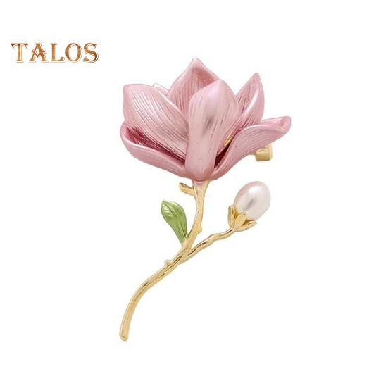 

Брошь «Цветок магнолии» для женщин, искусственные булавки с цветами, эмалевые значки с искусственным жемчугом, значки на лацкан для пиджаков, платьев, пальто, аксессуары 1pc