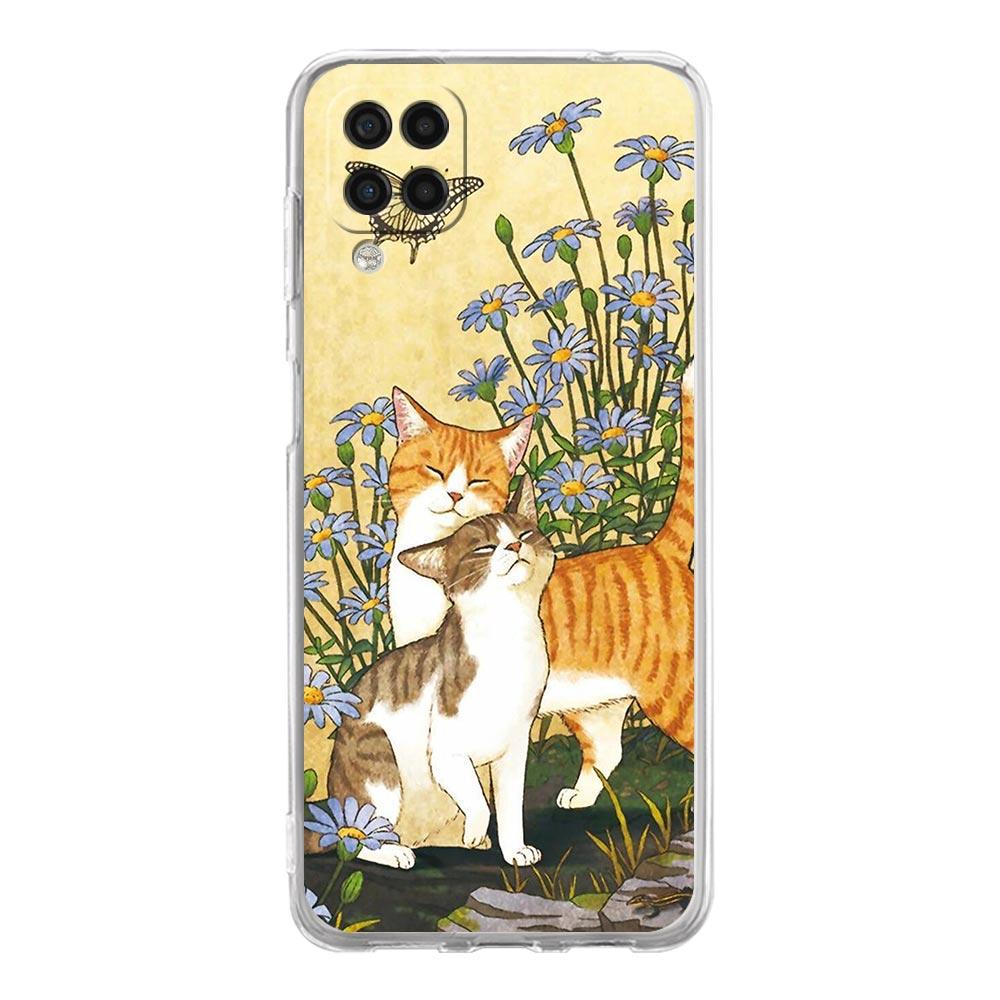 

Модный мягкий чехол для телефона с милыми котами для Samsung Galaxy A51 A71 A21S A12 A11 A31 A41 A03S A13 A33 A73 A53 A52 A32 5G A23 Samsung A71