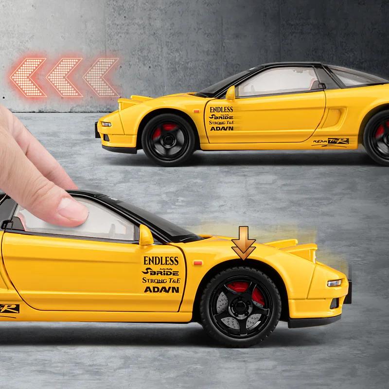 1:32 HONDA Acura NSX MK1 NA1 Alloy Sports Car Model Diecast Metal Classic Racing Car Vehicle Model Sound and Light Kids Toy Gift