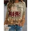Letter Printed Round Neck T-shirt, Casual Long-sleeved T-shirt, Suitable for Spring and Autumn, Women's Clothing