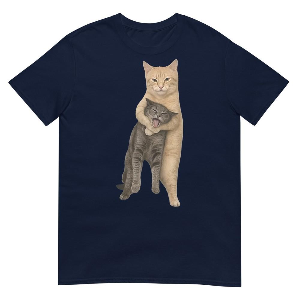 Orange Cat Tight Embrace Funny Choking Cat Meme Tshirt S