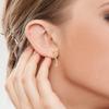 Huitan Simple Stylish Oval Shaped Hoop Earrings with Shiny CZ Stone Fashion Versatile Earrings for Women Gold Color Ear Jewelry
