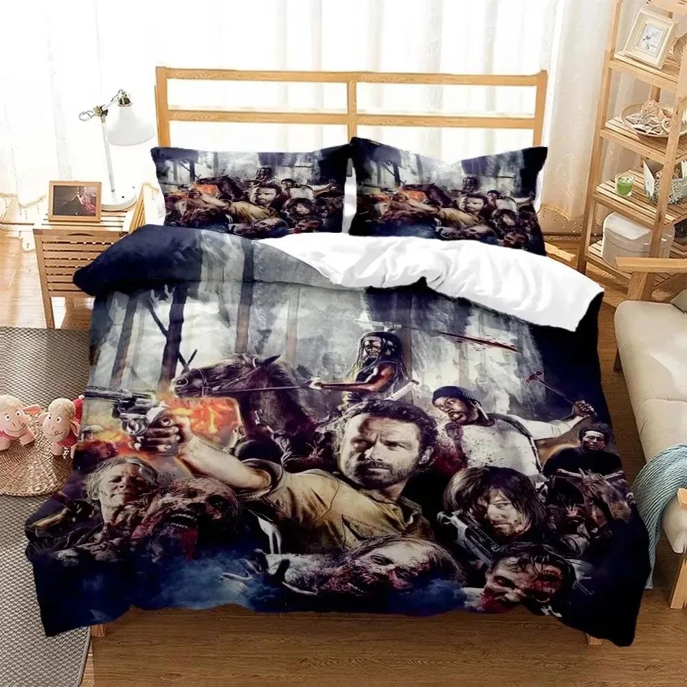 Horror Die Walking Dead Printed Bedding Set Luxury Queen Bedding Set Soft And Comfortable Bedding Set For Boy
