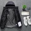 Heating Jacket Stand Collar Pockets 2 Heating Areas 3 Levels Adjustable Hooded Coat for Men